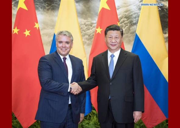 Chinese, Colombian Presidents Pledge to Promote Ties